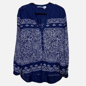 H&M Blue Paisley Blouse